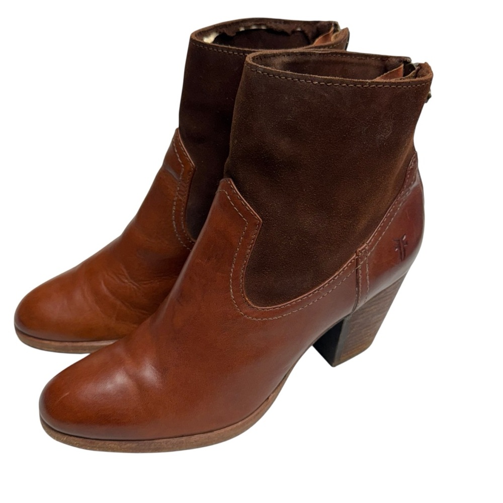 FRYE Leather and Suede Tessa Zip-up Booties Size 8